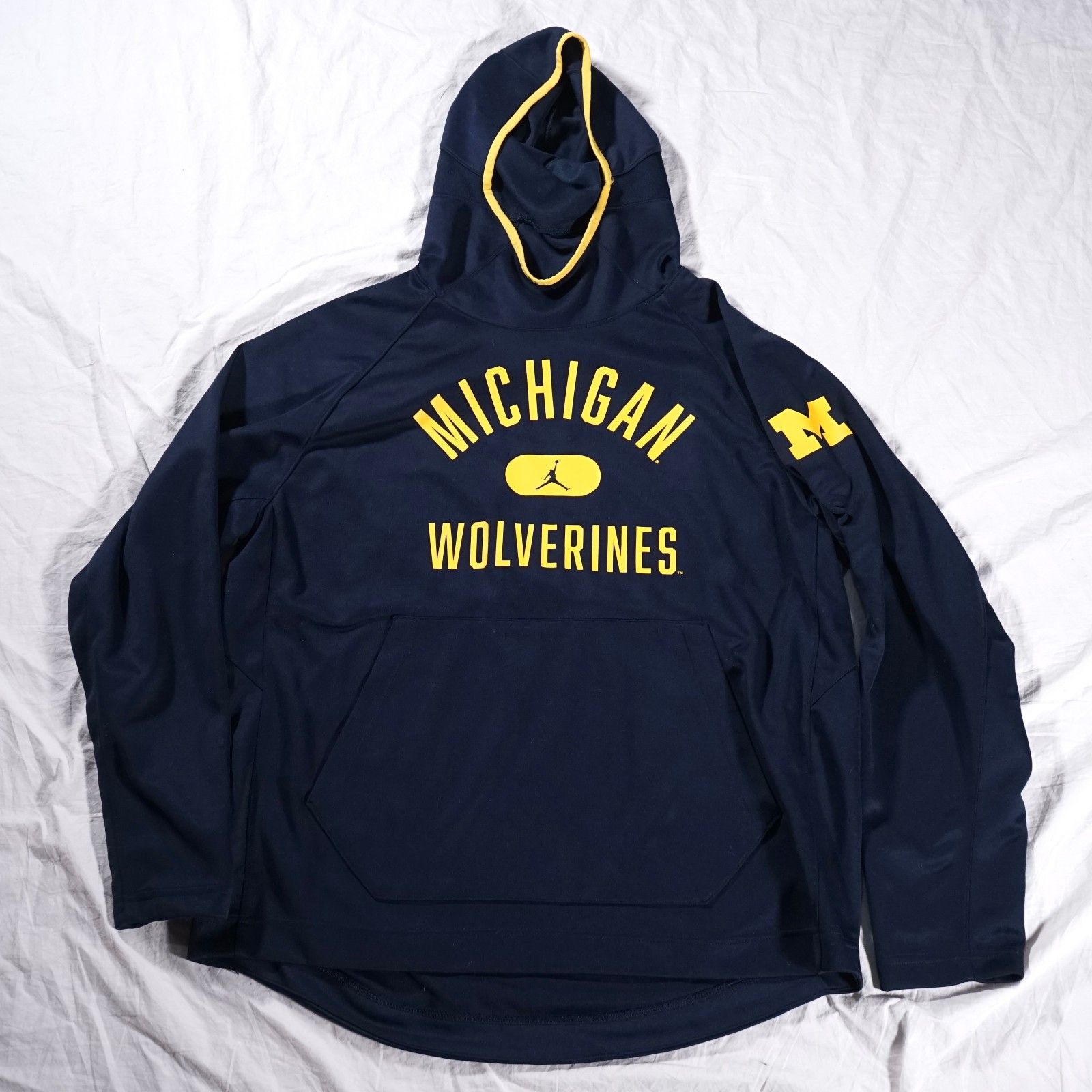 Jordan Brand Michigan Wolverines Spell Out Hoodie Blue Yellow Mens Xl Dd6228419